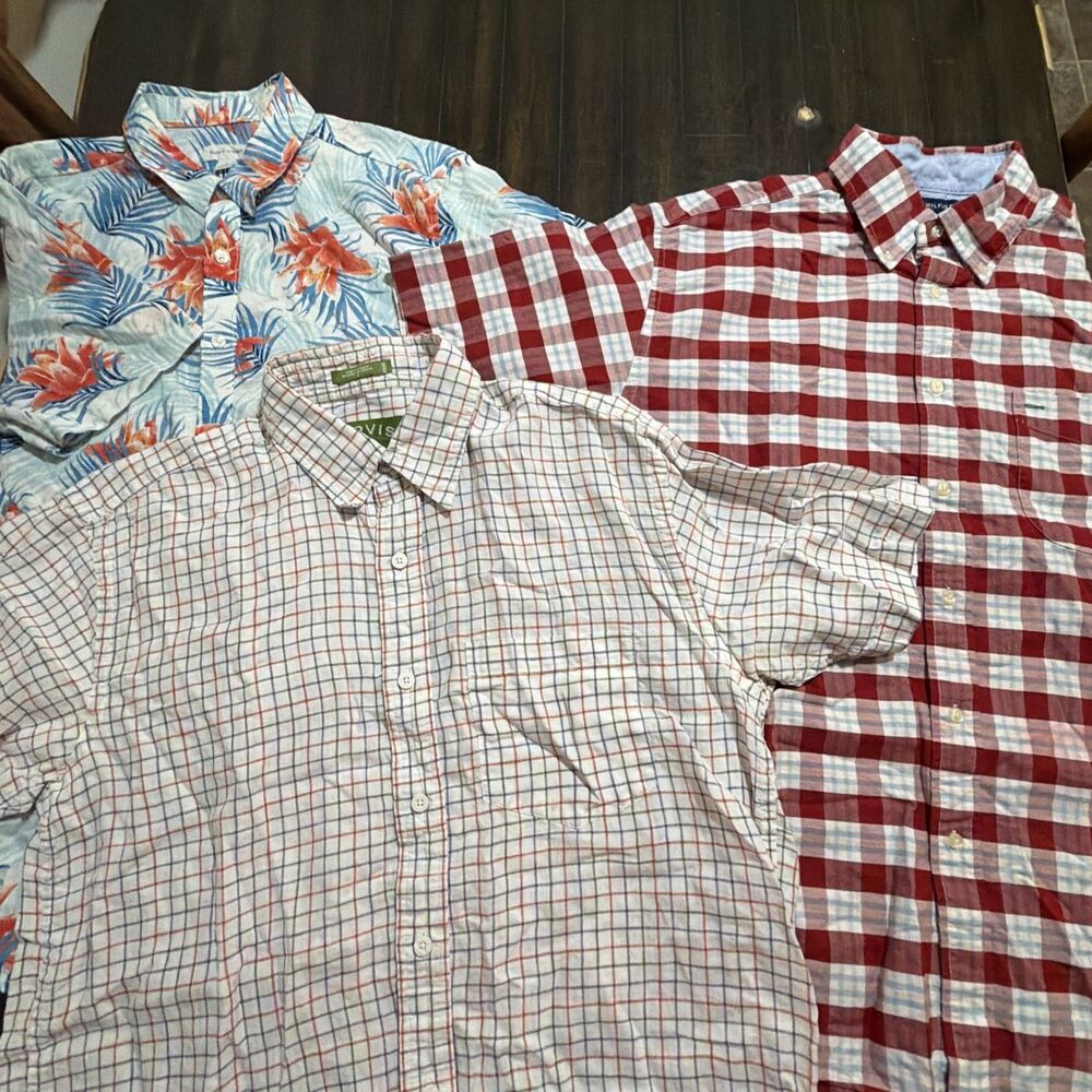 Men's Tommy Hilfiger Button Down Shirt Size L Lot Of 3 Ovis & Cloth & Stone